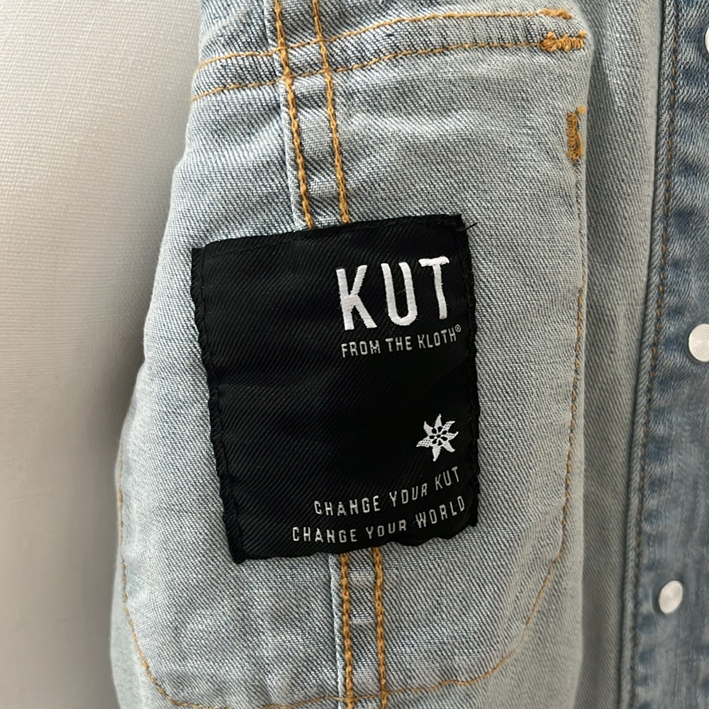 NWT KUT FROM THE KLOTH AMELIA JACKET Light Blue Denim SZ XL - Picture 8 of 11